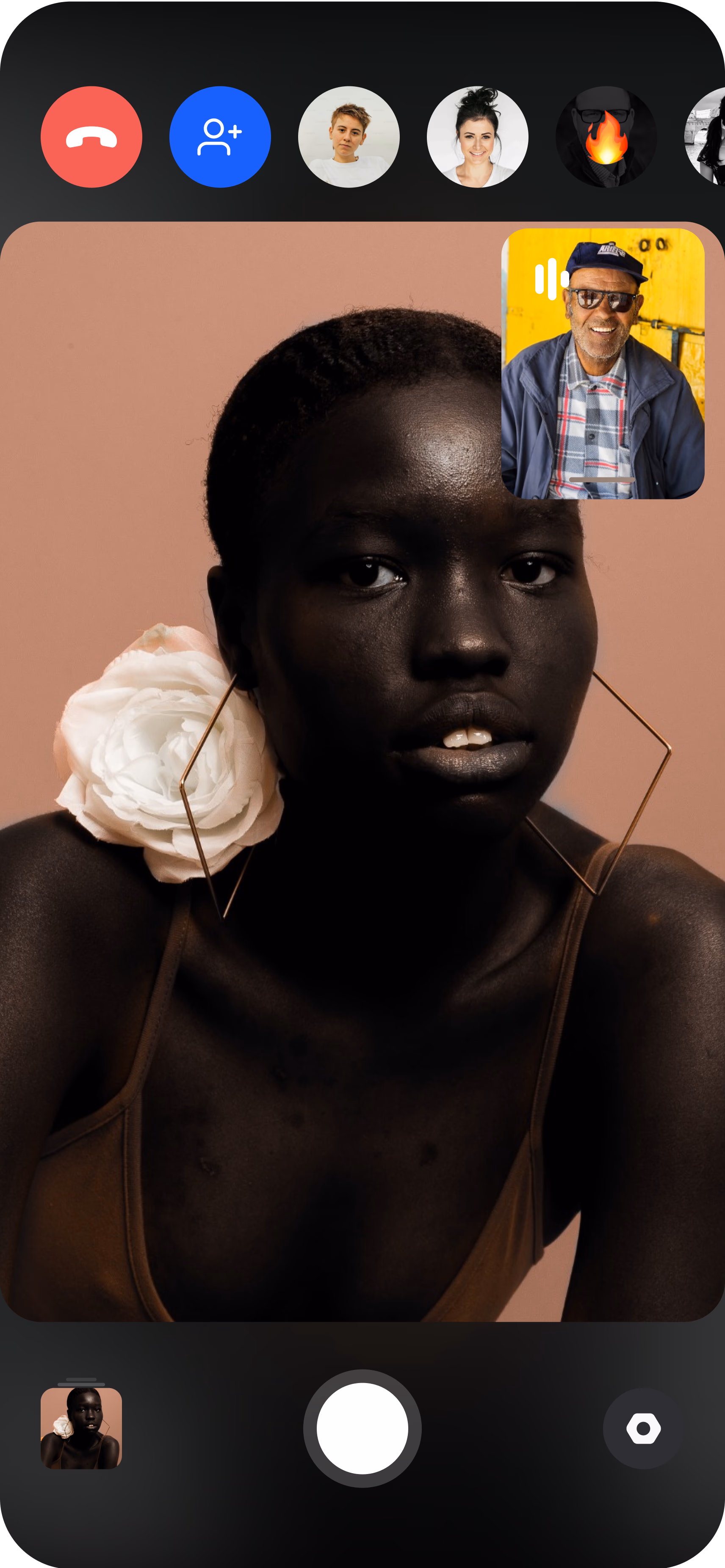 A model joining the casting session from a smartphone while the agency previews the live camera feed.